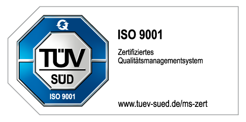 TÜV zertifiziertes Qualitätsmanagement nach ISO 9001:2015